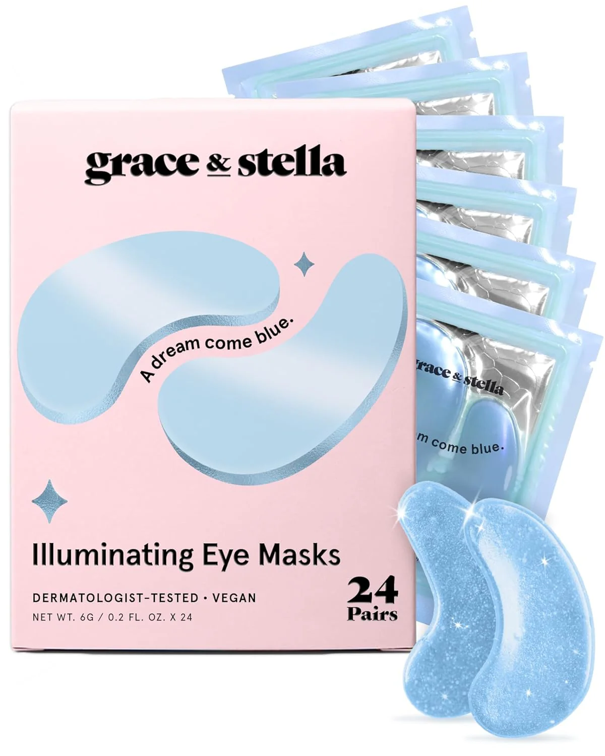 illuminating Blue eye masks - 24 Pairs