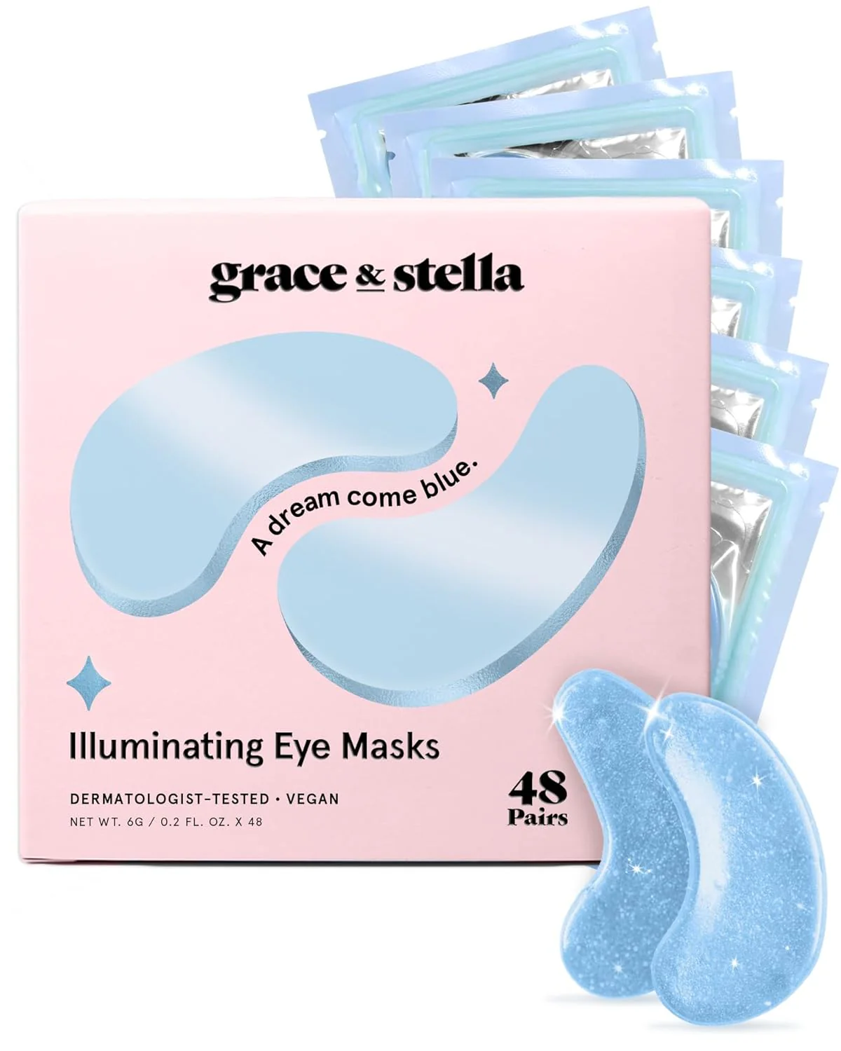 illuminating Blue eye masks - 48 Pairs