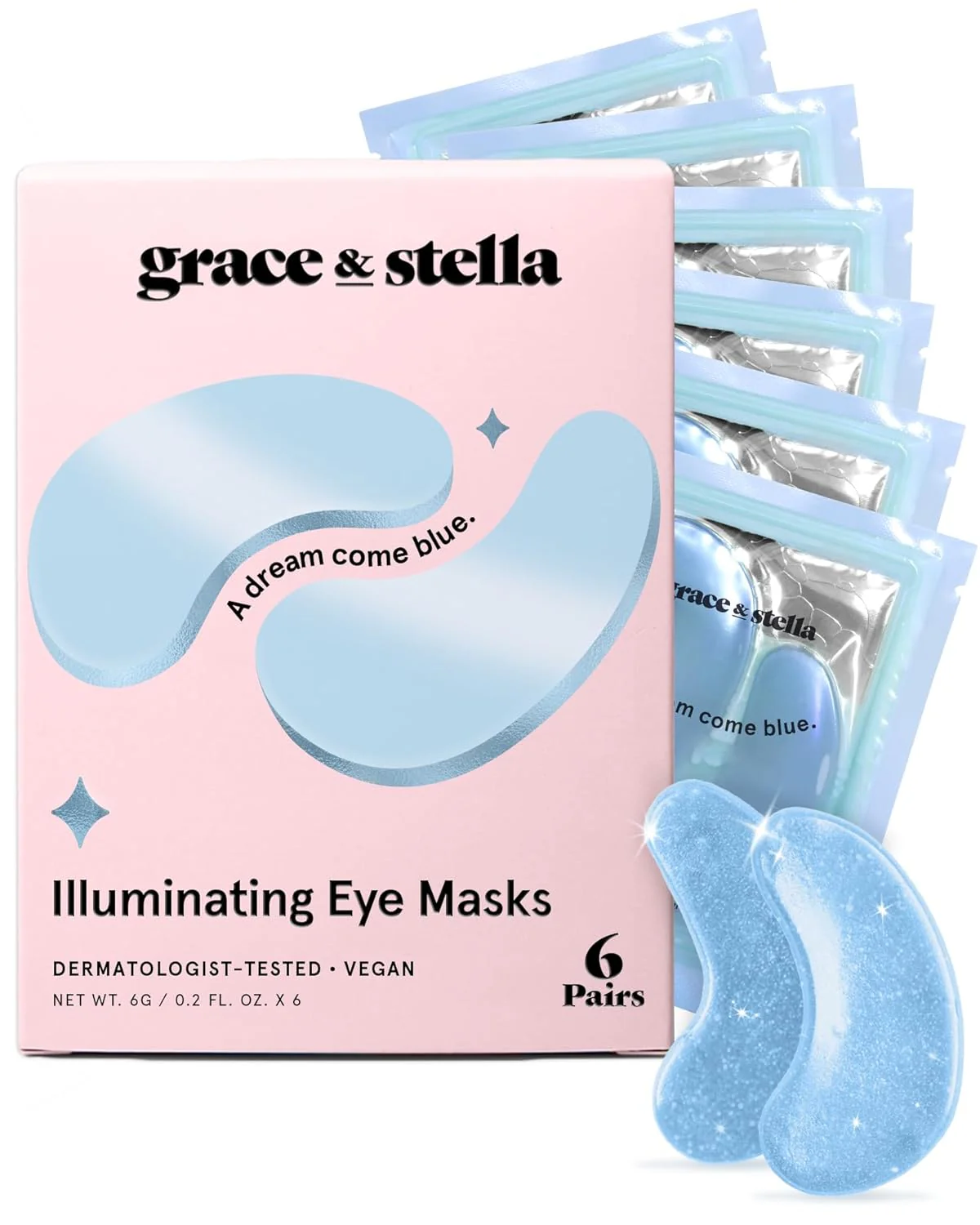 illuminating Blue eye masks - 6 Pairs