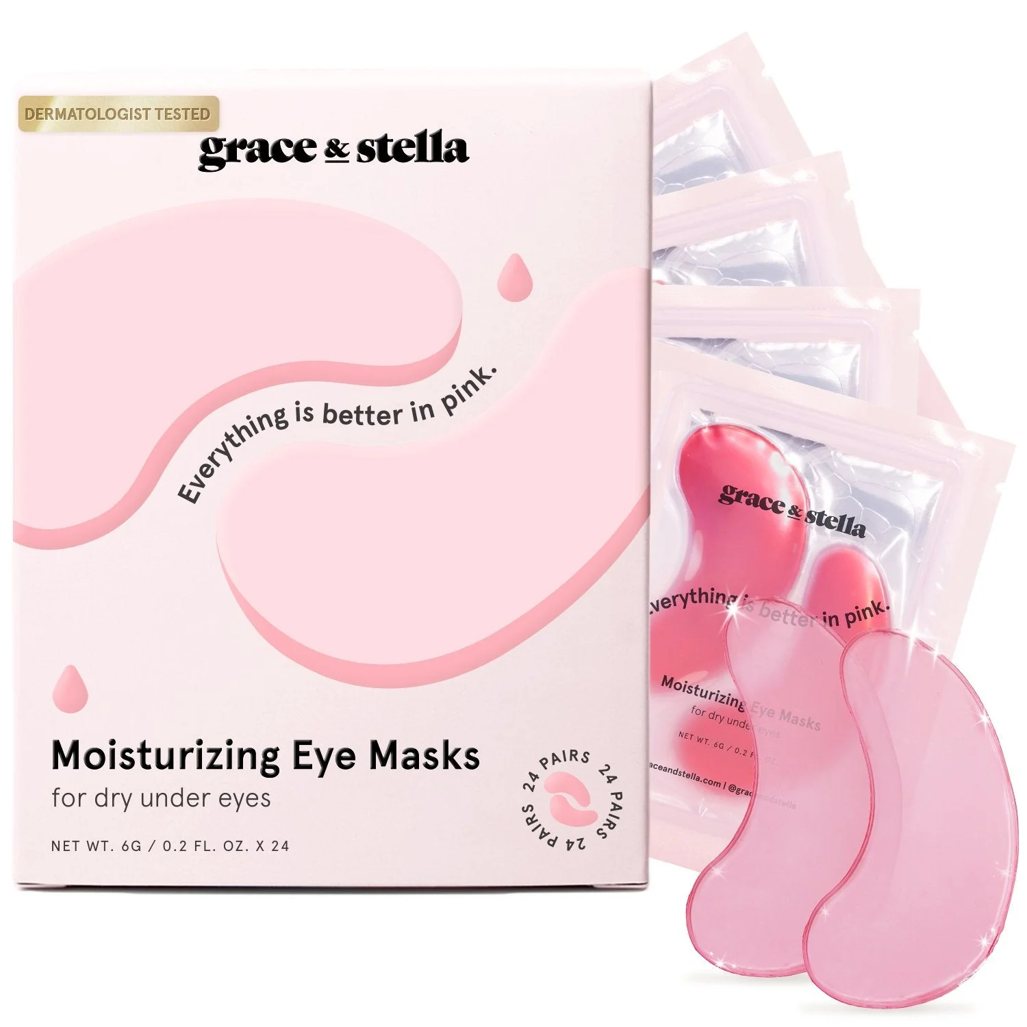 pink eye masks (6 pairs)