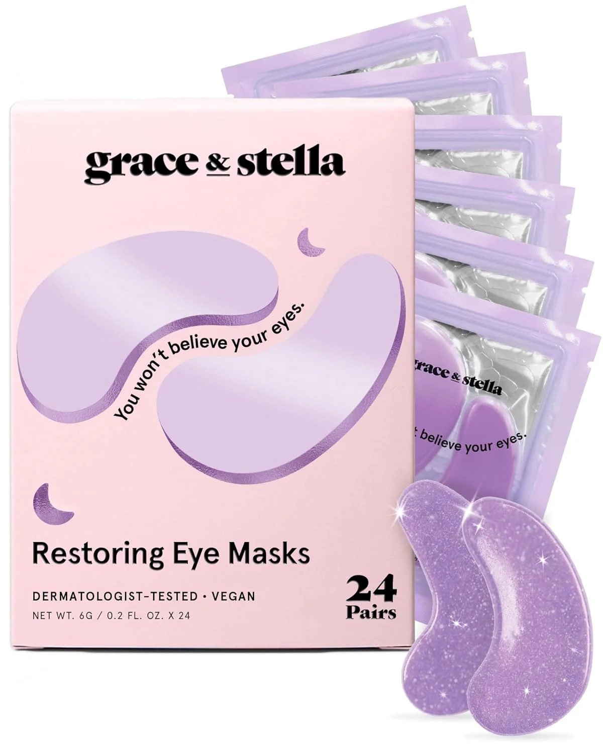 Restoring Purple eye masks - 24 Pairs