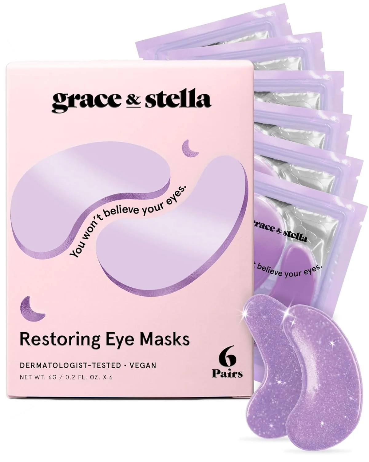 Restoring Purple eye masks - 6 Pairs